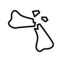 Broken bone icon linear graphics sign vector