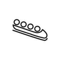 Bobsleigh icon linear graphics sign vector