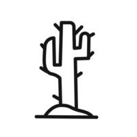 Cactus icon linear graphics sign vector