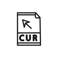 CUR File Document Icon linear graphics sign vector