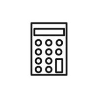 Calculator icon linear graphics sign vector