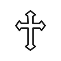 Christian Cross icon linear graphics sign vector