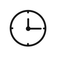 Clock icon linear graphics sign vector