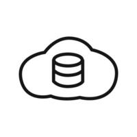 Cloud database icon linear graphics sign vector