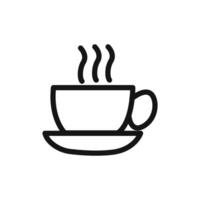 Coffee cup icon linear graphics sign vector