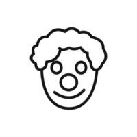 Clown head icon linear graphics sign vector