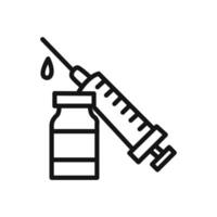 Covid 19 vaccine icon linear graphics sign vector