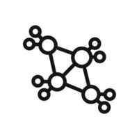 Cyclobutane molecular formula icon linear graphics sign vector