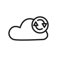 Data synchronization icon linear graphics sign vector
