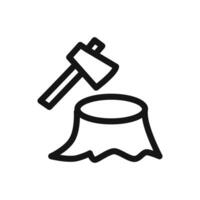Deforestation icon linear graphics sign vector