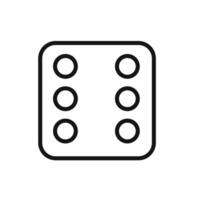 Dice Six Icon linear graphics sign vector