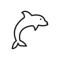 Dolphin icon linear graphics sign vector