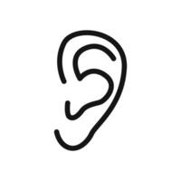 Ear icon linear graphics sign vector