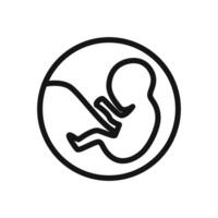 Embryo Child icon linear graphics sign vector