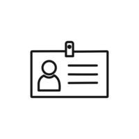 Employee id card icon linear graphics sign vector