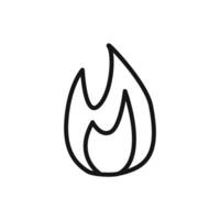 Flame Fire Icon linear graphics sign vector