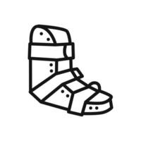 Foot splint icon linear graphics sign vector