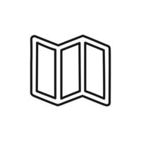 Folded Paper Icon linear graphics sign vector