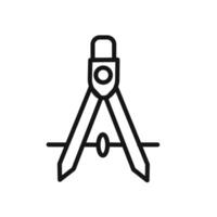 Geometric compass icon linear graphics sign vector