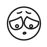 Guilty face emoji icon linear graphics sign vector