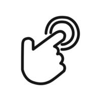 Hand clicking icon linear graphics sign vector