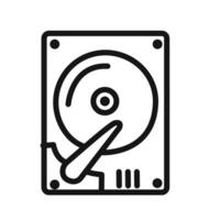 Hard disk drive icon linear graphics sign vector