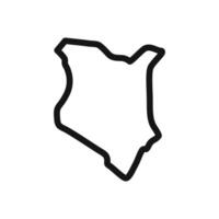 Kenya map icon linear graphics sign vector