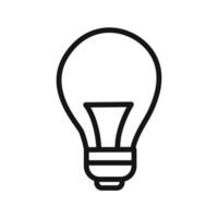 Lightbulb icon linear graphics sign vector