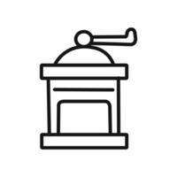 Manual coffee grinder icon linear graphics sign vector