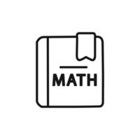 Maths book icon linear graphics sign vector