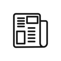 Newspaper icon linear graphics sign vector