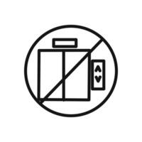 No Elevator Sign icon linear graphics sign vector