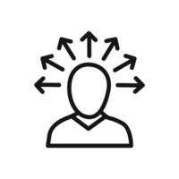 Mind awareness icon linear graphics sign vector