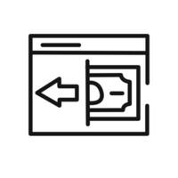 Payment method icon linear graphics sign vector