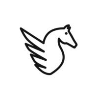 Pegasus icon linear graphics sign vector