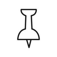 Push pin icon linear graphics sign vector