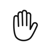Raised Hand icon linear graphics sign vector