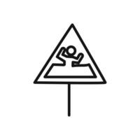 Quicksand and Mud Danger Sign icon linear graphics sign vector