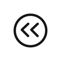 Rewind Previous Back arrow icon linear graphics sign vector