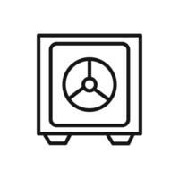 Safe Box Icon linear graphics sign vector