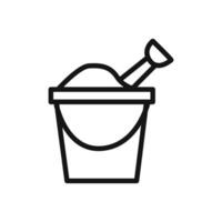 Sand bucket icon linear graphics sign vector