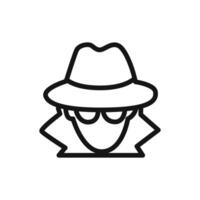 Secret agent icon linear graphics sign vector