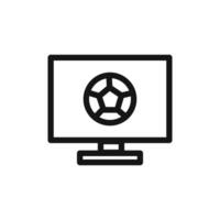 Soccer Live Match On TV icon linear graphics sign vector