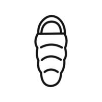 Sleeping bag icon linear graphics sign vector