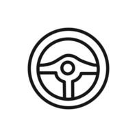 Steering wheel icon linear graphics sign vector