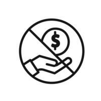 Stop Corruption icon linear graphics sign vector