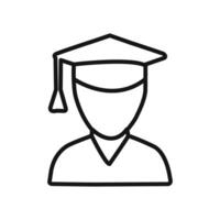 Student icon linear graphics sign vector