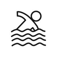 Swimming Pool icon linear graphics sign vector