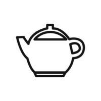 Teapot icon linear graphics sign vector