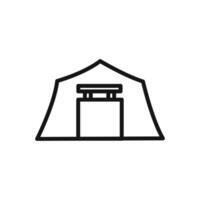 Tent icon linear graphics sign vector